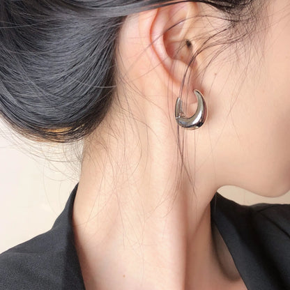 Smooth Metal Hoop Earrings