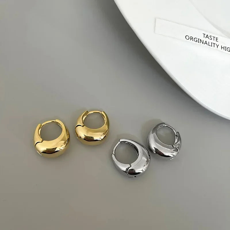 Smooth Metal Hoop Earrings