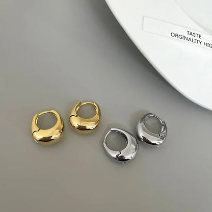 Smooth Metal Hoop Earrings